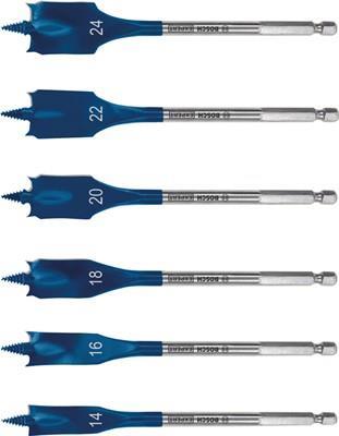 Bosch Accessories 2608900332 Holz-Fräsbohrer-Set 14 mm, 16 mm, 18 mm, 20 mm, 22 mm, 24 mm Sechskantschaft 6 St.