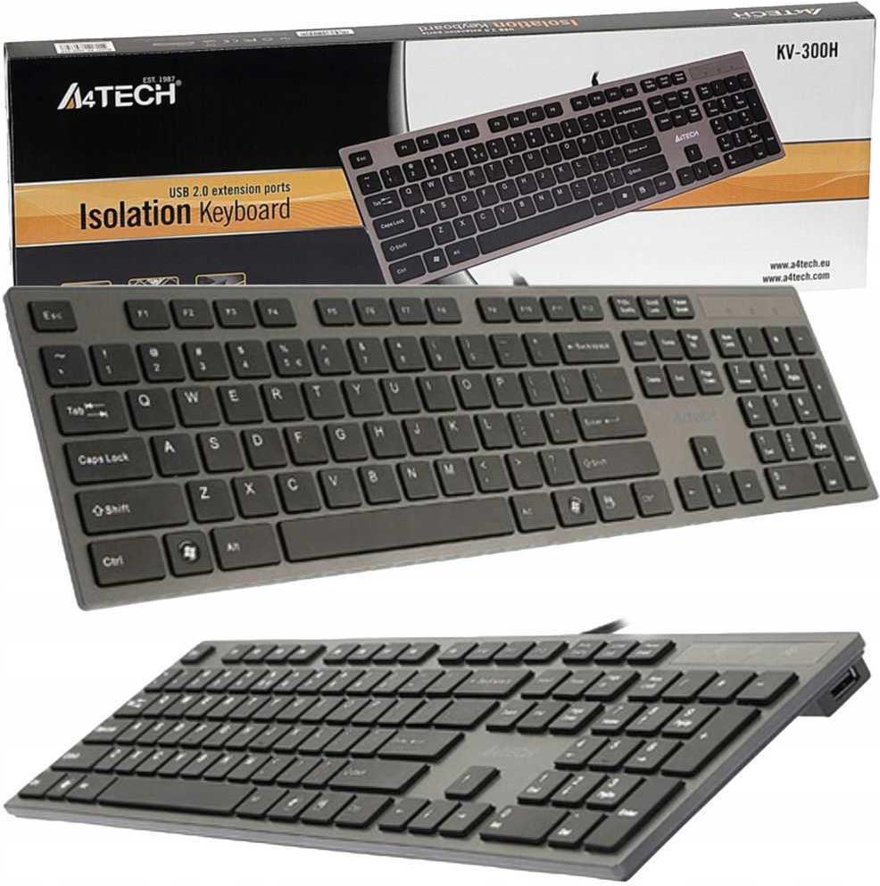 A4Tech KV-300H Tastatur USB QWERTY US Grau/Schwarz