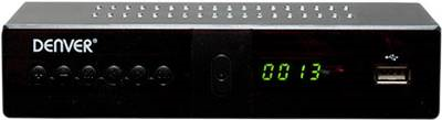 Denver DTB-138 DVB-T2 Receiver Deutscher DVB-T2 Standard (H.265), Front-USB, LAN-fähig Anzahl Tuner: 1 (110131120030)