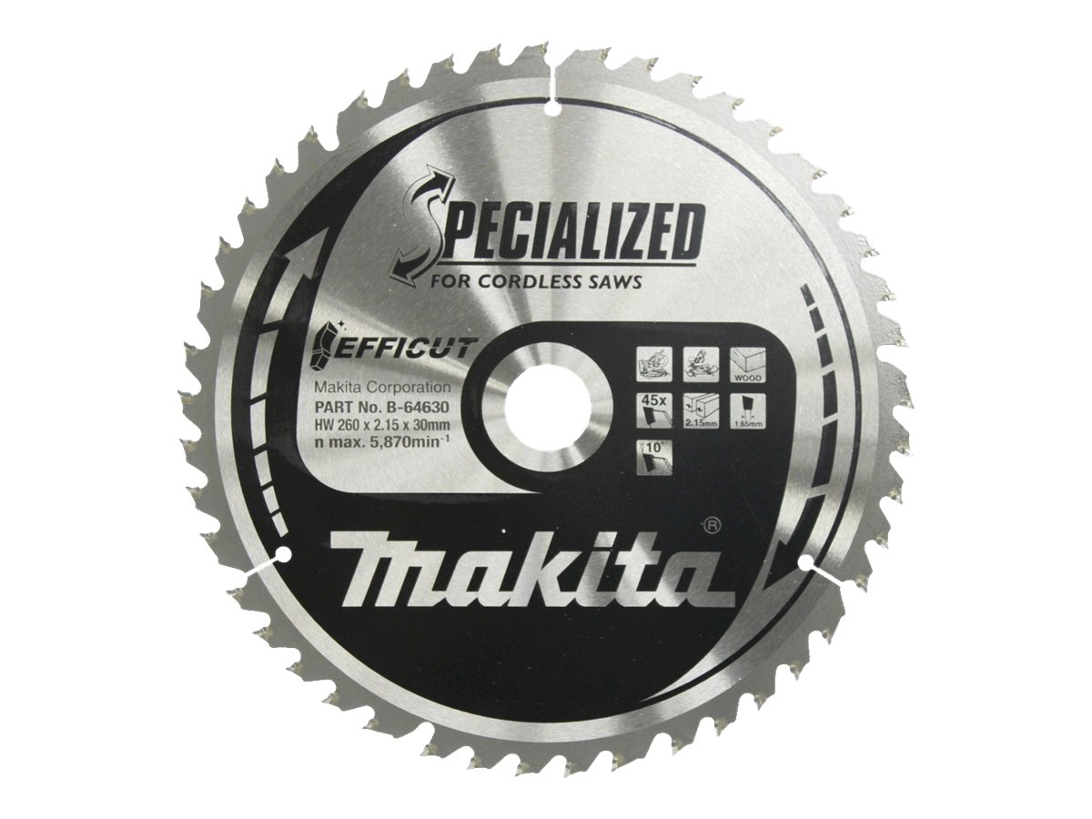 Makita Specialized EFFICUT Kreissägeblatt 260 mm 45 Zähne für Holz und Metall für LS1018L LS1018LN