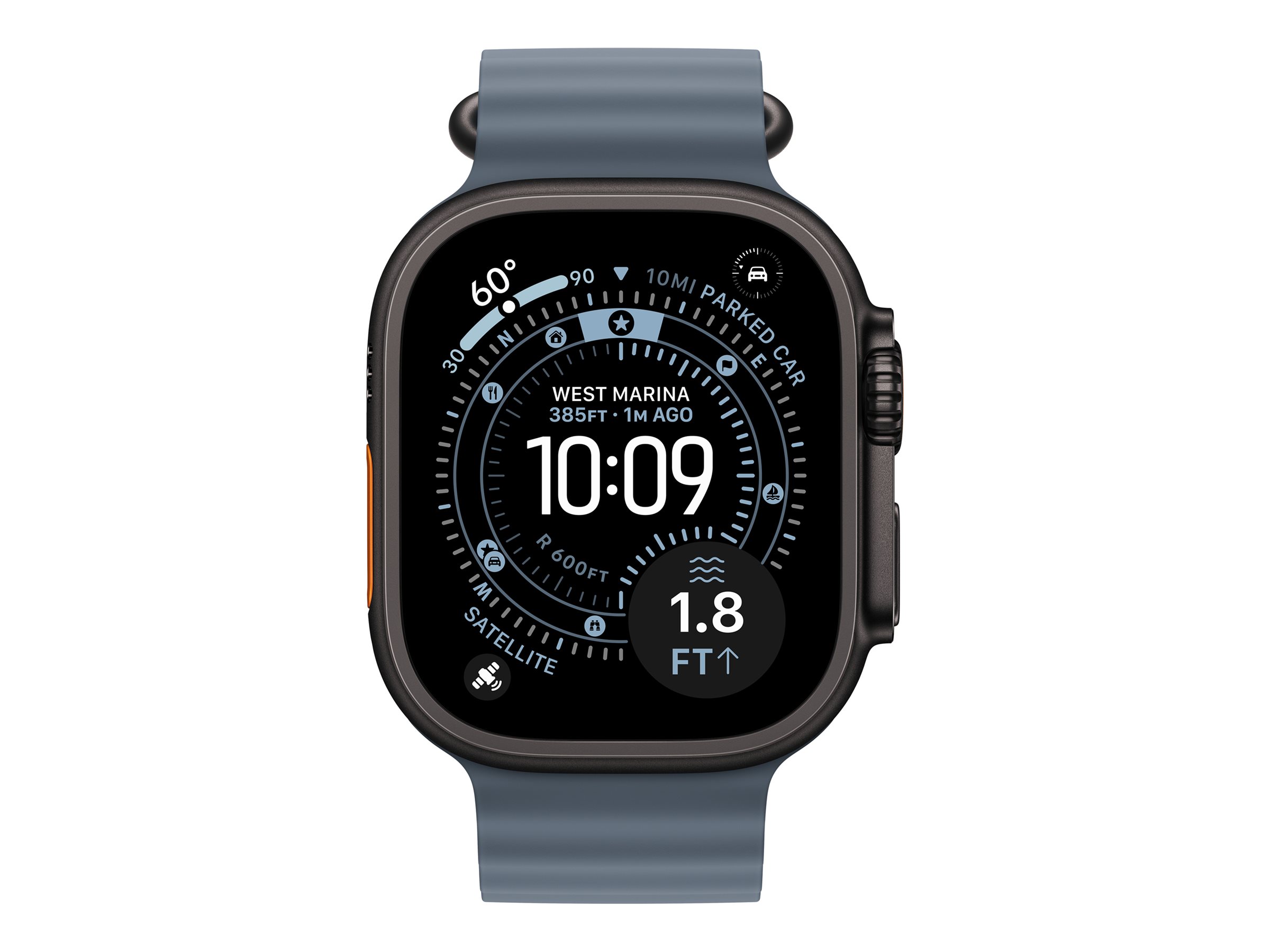 Apple Watch Ocean Band Verlängerung 49 mm Black Titanium Finish Ankerblau