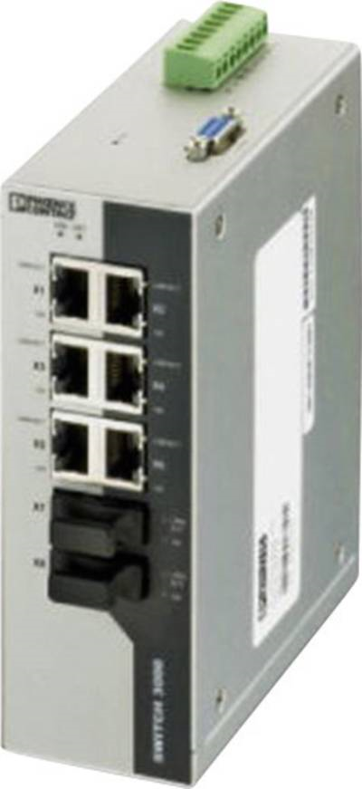 Phoenix Contact Industrial Ethernet Switch - FL SWITCH 3006T-2FX 2891036 24 V/DC Anzahl Ethernet Ports 6 Anzahl LWL Port (2891036)