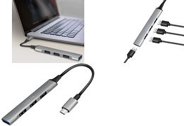 LogiLink USB 3.2 Gen 1 Slim Hub, 4-Port, Aluminiumgehäuse grau, Anschluss: 1x USB-A 3.2 Gen1 mit 5 GBit/Sek. & 3x - 1 Stück (UA0392)