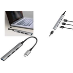 LogiLink USB 3.2 Gen 1 Slim Hub, 4-Port, Aluminiumgehäuse grau, Anschluss: 1x USB-A 3.2 Gen1 mit 5 GBit/Sek. & 3x - 1 Stück (UA0392)