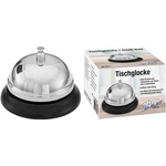 WEDO Tischglocke, Signalglocke aus Metall, schwarzer Fuß Druckauslöser, Durchmesser: 85 mm, Höhe: 60 mm, - 1 Stück (62 4411)