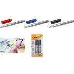 BIC Permanent-Marker Marking POCKET ECOlutions, 4er Blister Rundspitze, schnell trocknende Tinte auf Alkoholbasis, - 1 Stück (8755911)