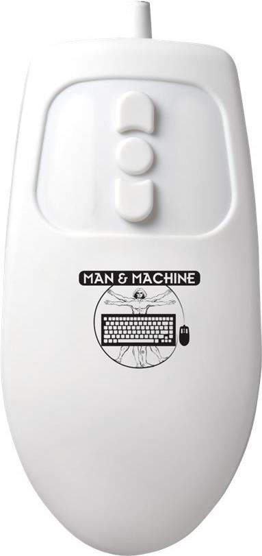 Man & Machine Mighty Mouse 5 Optische Maus Beidhändig IP68 USB Typ-A Weiß