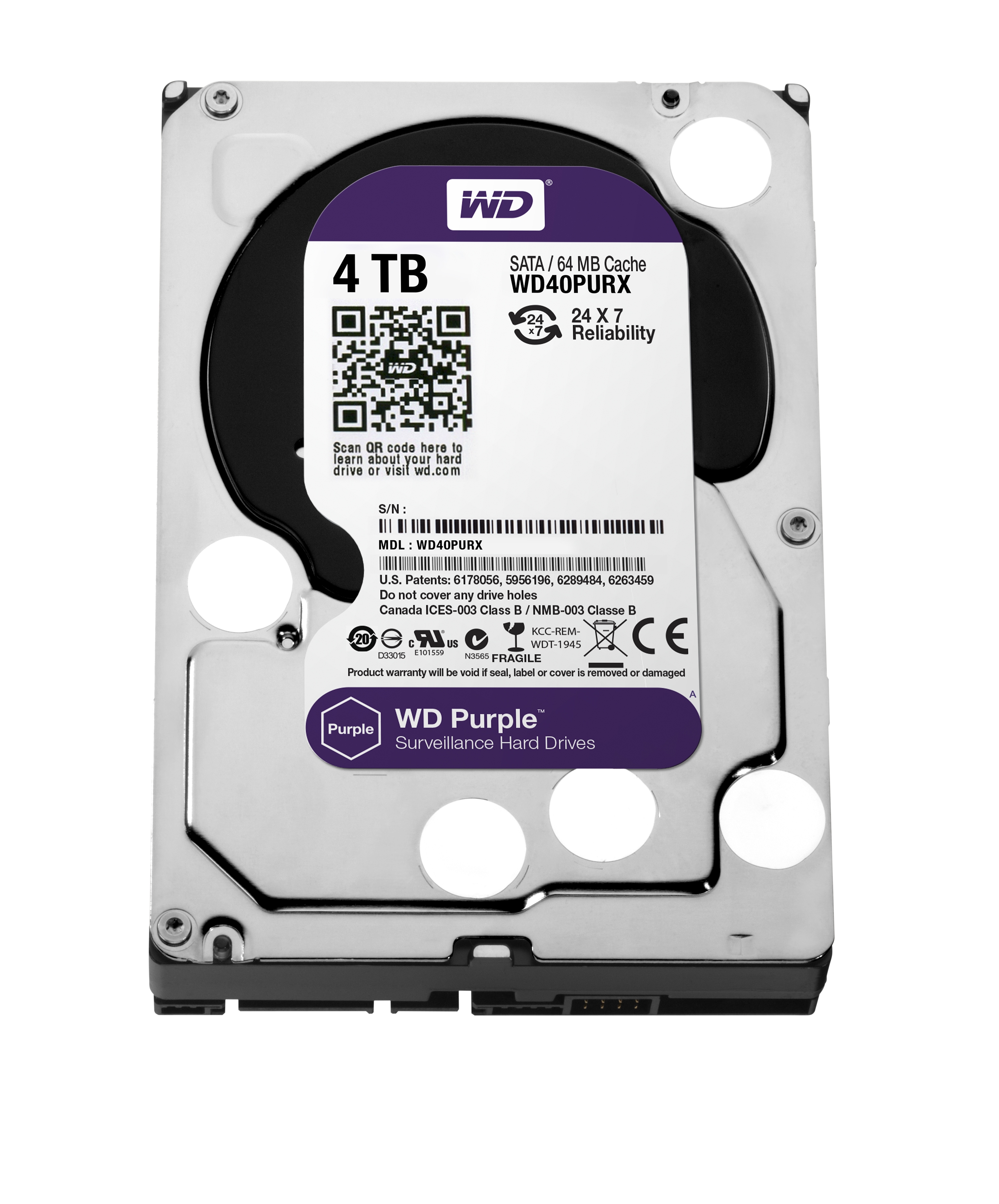 WD Purple WD40PURX 4 TB 3.5" SATA 6Gb/s
