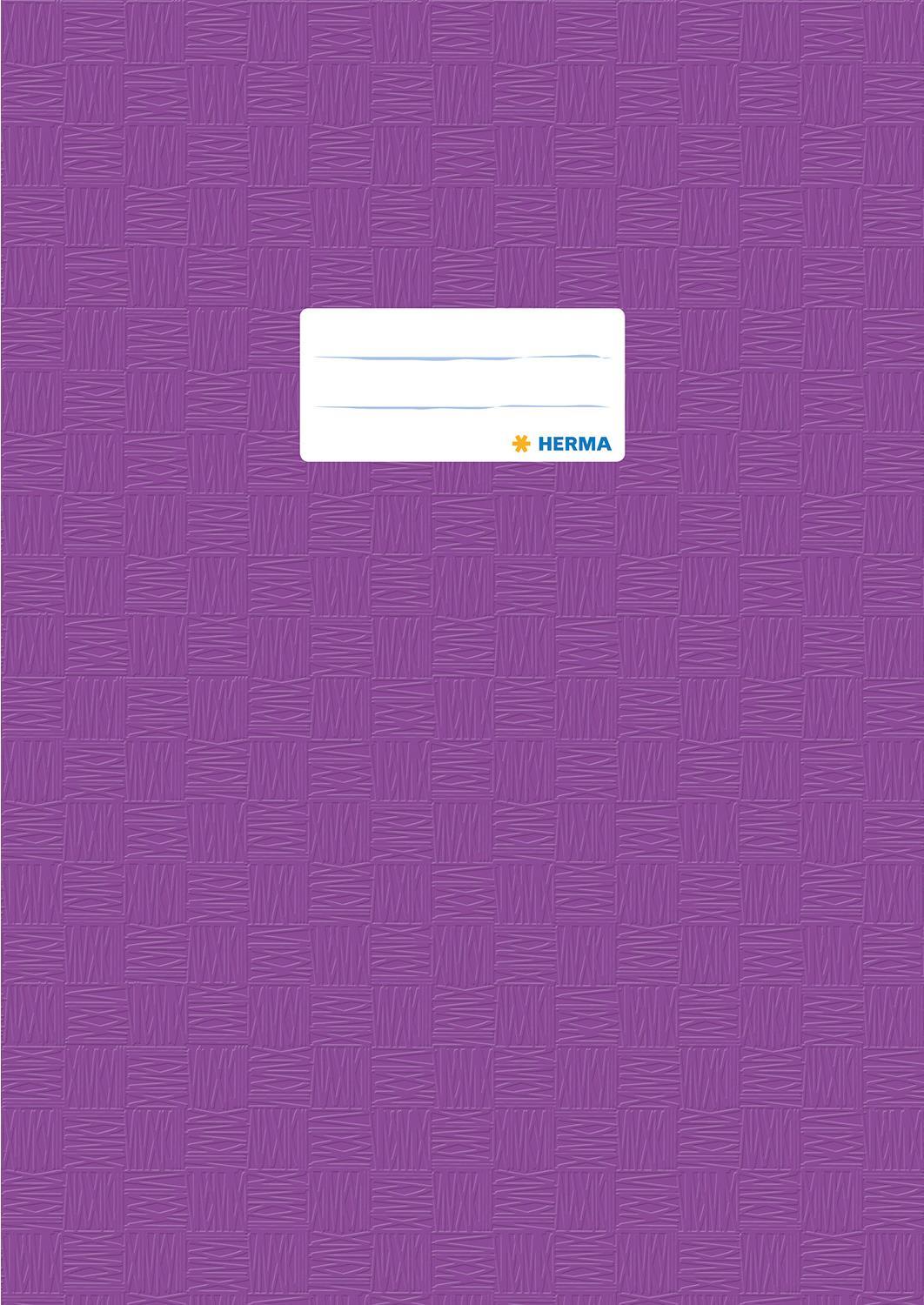 HERMA Heftschoner, DIN A4, aus PP, violett gedeckt mit Strukturprägung, mit Beschriftungsetikett - 25 Stück (7446)