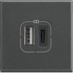 Legrand HS4287C2 Steckdose 2x USB Anthrazit (HS4287C2)