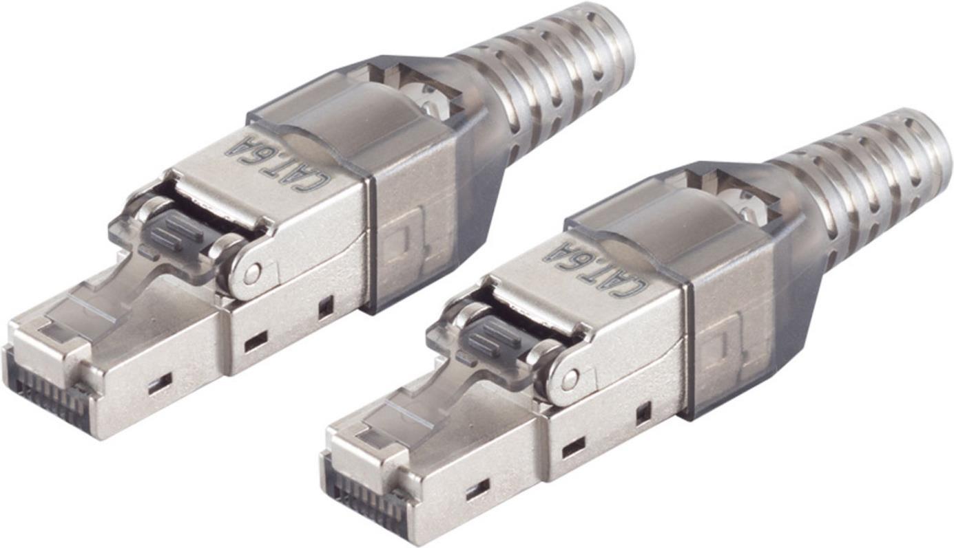 shiverpeaks 2x shiverpeaks®-BASIC-S--cat. 6A Tool-less RJ45 Stecker mit Knickschutz geschirmt (BS08-51001-2)
