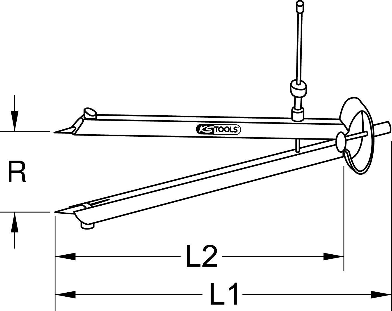 KS TOOLS Werkzeuge-Maschinen GmbH Präzisions-Feder-Spitzzirkel mit auswechselbaren Spitzen, 240mm (300.0432)