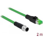 Delock Netzwerkkabel M12 4 Pin D-kodiert zu RJ45 Stecker PVC 2 m (85438)