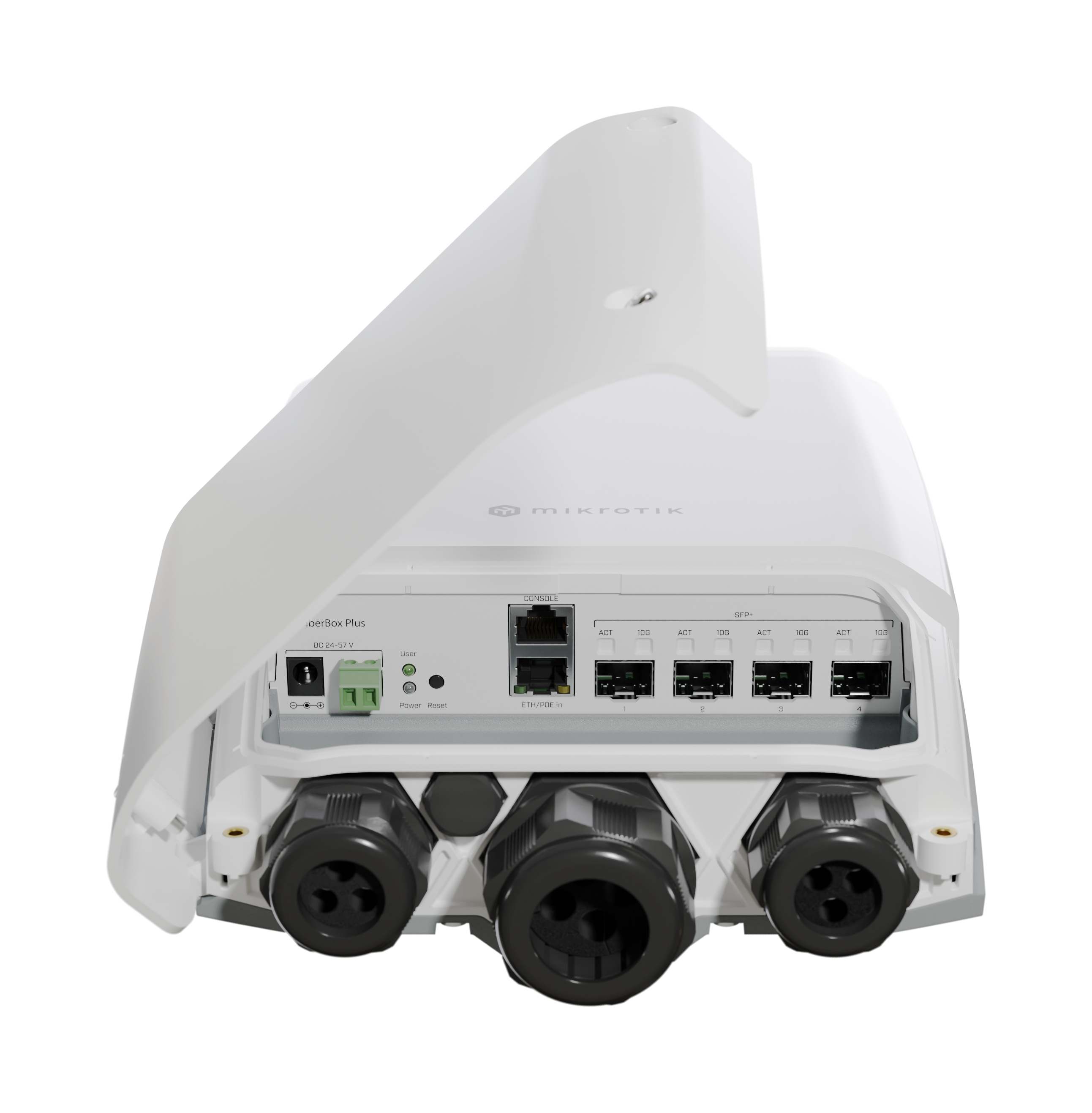 MikroTik CRS305-1G-4S+OUT FiberBox Plus Outdoor Managed Switch, 4x 10G SFP+, IP66, Weiß