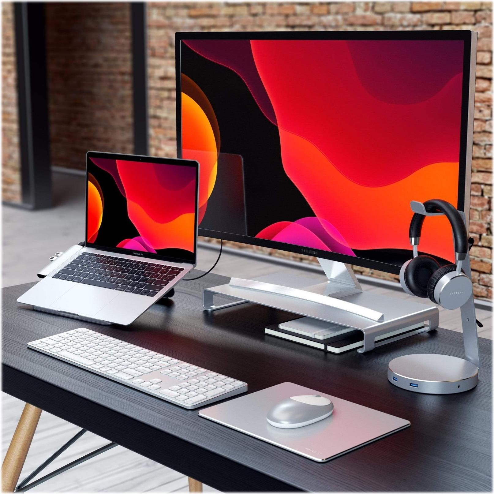 Satechi Type-C Pro Hub Adapter für MacBook Pro 13" und 15", 2× USB 3.0, HDMI 4K, SD/MicroSD, Grau
