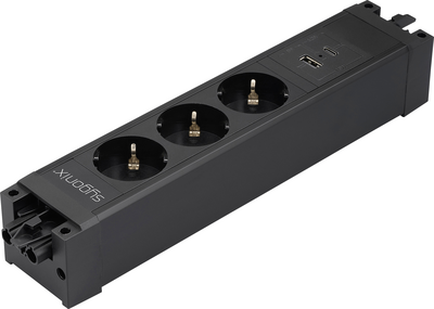 Sygonix SY-6872236 3fach Steckdosen-Modul ohne Schalter Schwarz (SY-6872236)