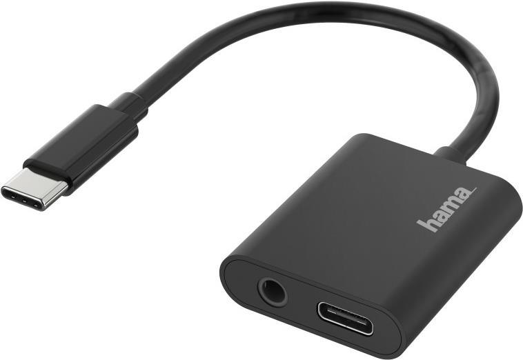 Hama Audio-Adapter, 2in1, USB-C-St. - 3,5-mm-Klinke/USB-C-Buchse, Audio + Laden (00200319)