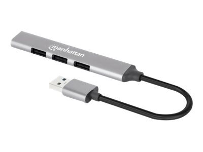 Manhattan 168427 USB-Hub 4-Port USB 3.2 Gen 1 Aluminium Space-grau