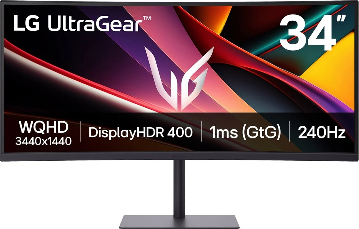 LG UltraGear G6 Curved 34 Zoll WQHD-Gaming-Monitor mit 240 Hz | 34G630A mit DCI-P3 95% (Typ.), VESA DisplayHDR 400, 1 ms (GtG), USB-C (PD 15W) (34G630A-B.AEUQ)