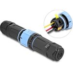 Delock Kabelverbinder mit Bajonettverschluss 3 Pin Stecker zu Buchse, IP68 wasserdicht für Kabeldurchmesser 5 (87249)