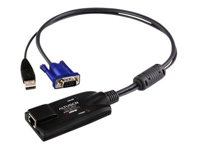 ATEN KA7570 Local Transmitter KVM-Adapterkabel VGA USB RJ-45 Schwarz, Blau, Metallisch