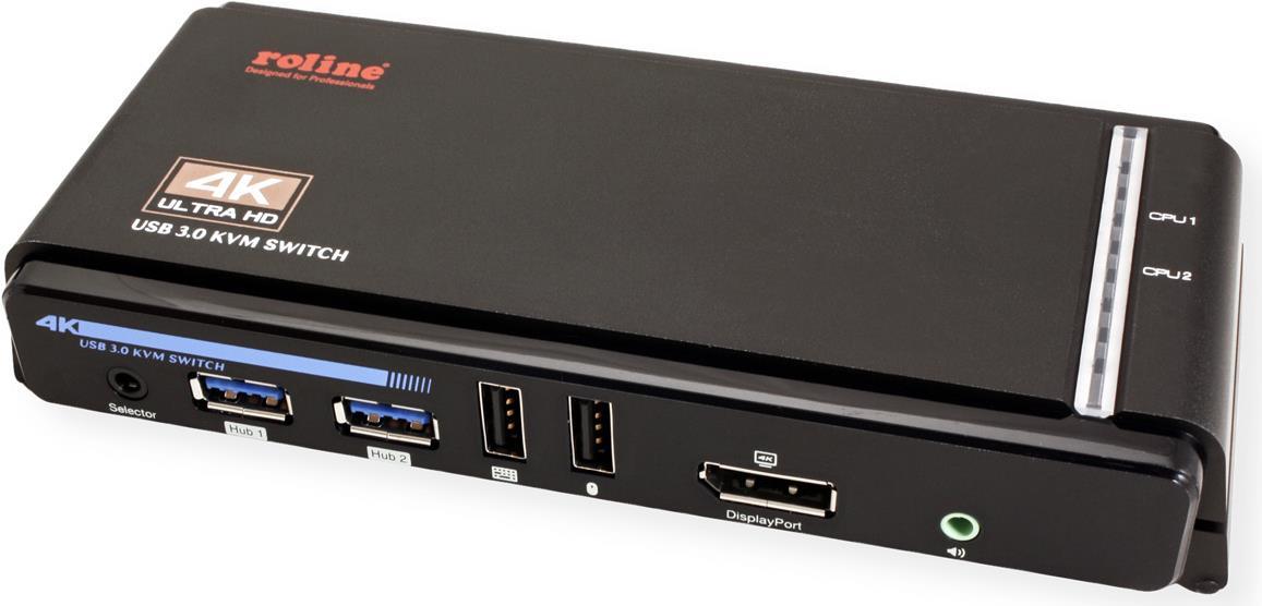 ROLINE DisplayPort USB 3.0 KVM Switch, 1 User - 2 PC (14.01.3331)
