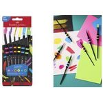 FABER-CASTELL Synthetikhaarpinsel, 6er Set mit Soft-Touch-Griffzone, robustes, weiches Synthetik - 1 Stück (481622)