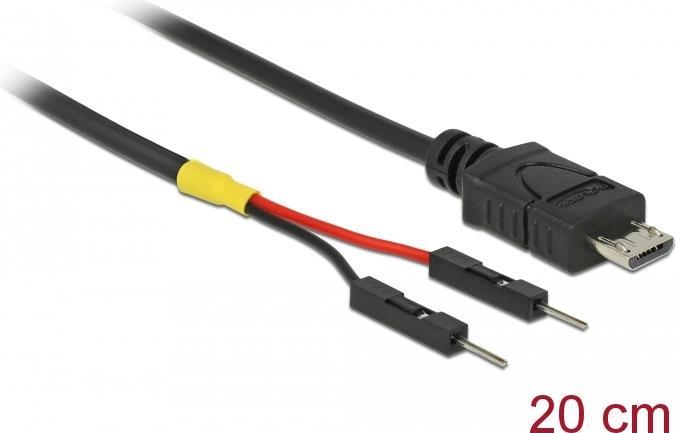 Delock USB Stromkabel Micro-B auf 2 x Pfostenstecker einzeln Strom 20 cm (85407)