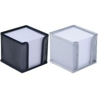 WEDO Zettelbox Office, aus Drahtmetall, silber mit 700 Blatt weißem Papier gefüllt (95 x 95 mm) (65 754)