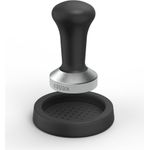 Xavax Tamping-Set, Tamper 51 mm, Edelstahl, mit Tampermatte, rutschfest, Schwarz (00111276)