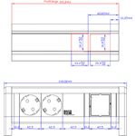 Bachmann DESK 2xCEE7/3 1xCM GST DESK Steckdoseneinheit2xSchutzkontaktsteckdosen 1x Custom Module leer Stromein- und ausgang: GST18; ohne Haltewinkel (902.065)