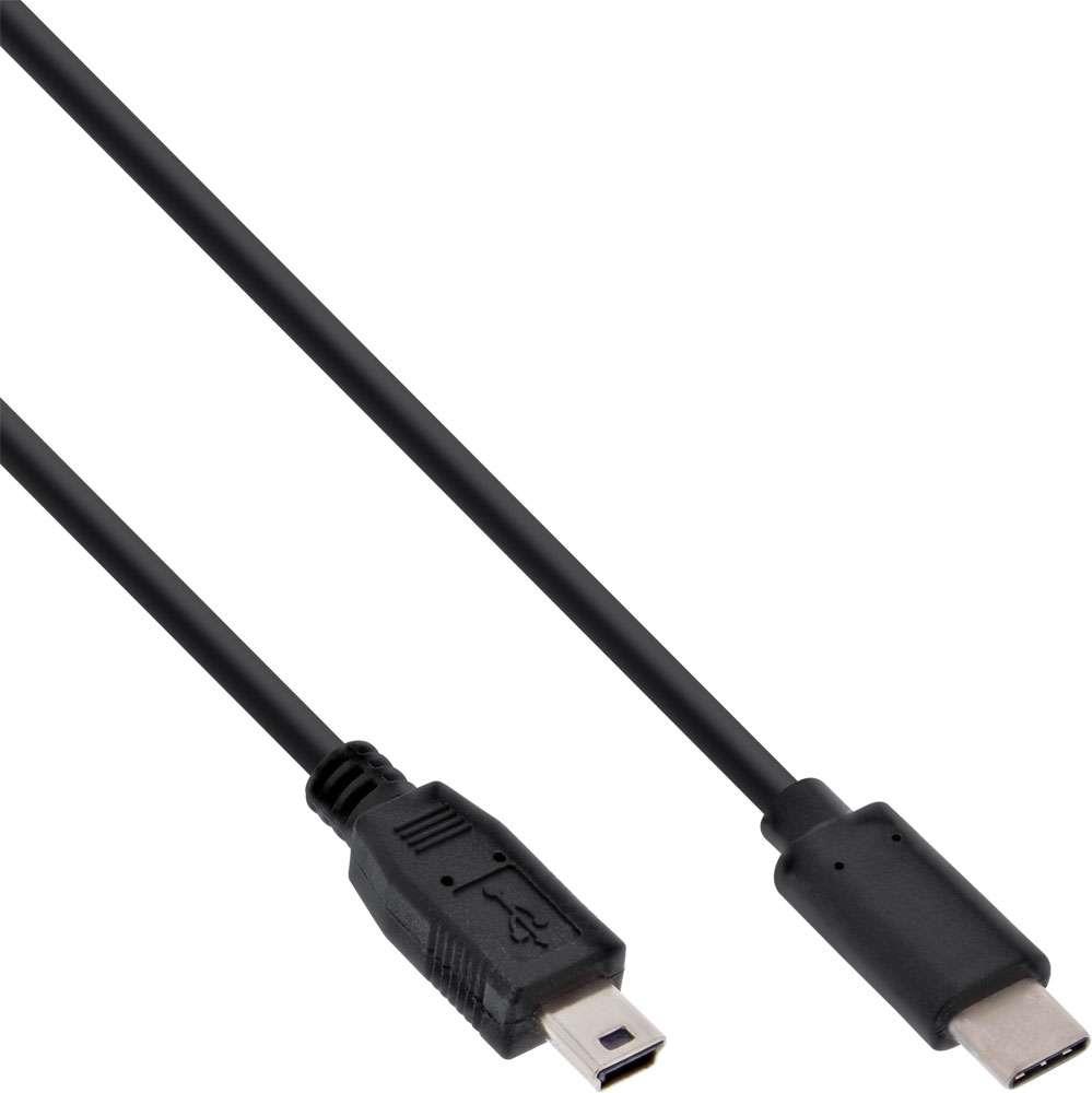 INLINE ® USB 2.0 Kabel, Typ C Stecker an Mini-B Stecker (5pol.), schwarz, 3m