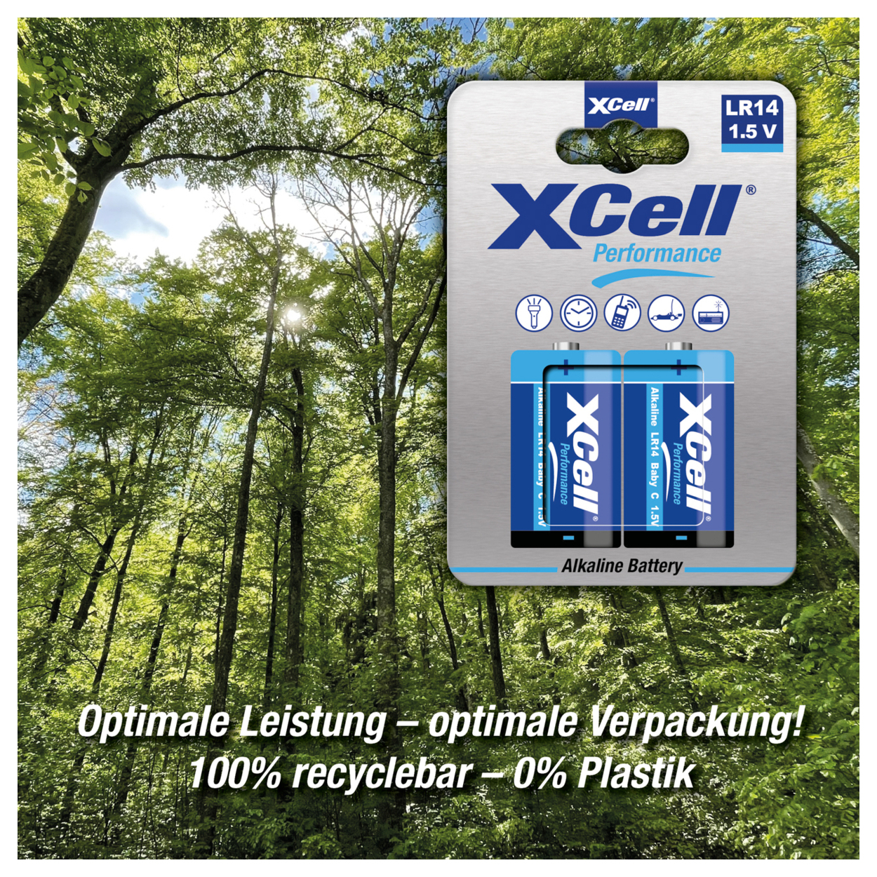 XCell Performance Alkaline LR14 Baby (C) 2er Blister 1,5 V 7500 mAh Blau