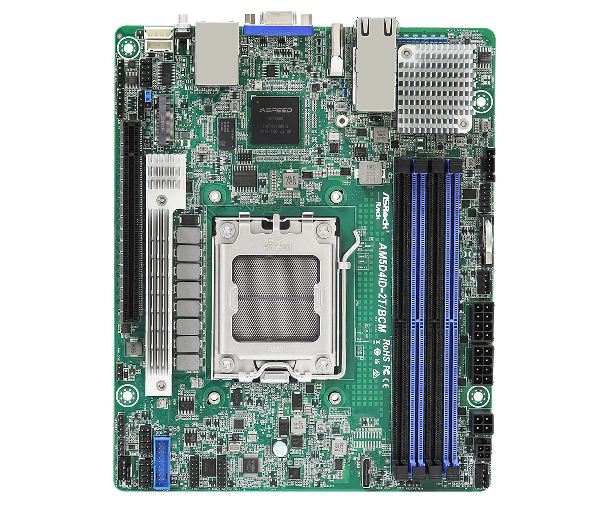 ASRock Rack AM5D4ID-2T/BCM Mainboard Deep Mini-ITX Socket AM5 AMD X300