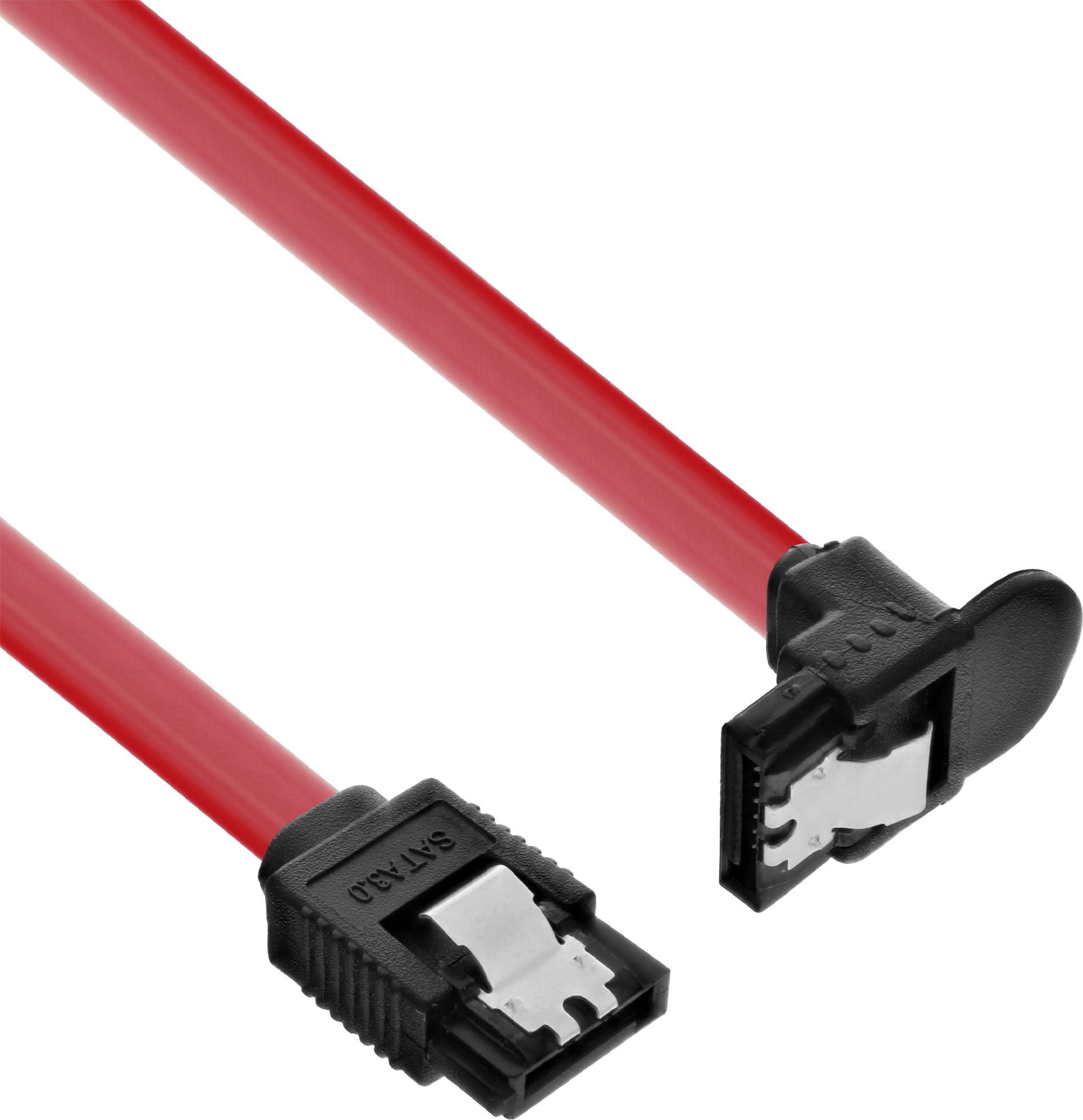 InLine SATA-Kabel SATA 6 Gb/s 50 cm 90°-Stecker Rot