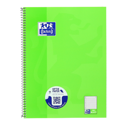 Oxford Collegeblock A4+ liniert 80 Blatt 90 g/m² 4-fach Lochung Grün