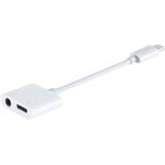 S/CONN maximum connectivity 8-Pin Stecker auf 3,5mm Audio und 8-PIN Buchse mit Ladefunktion, weiß (14-05013)
