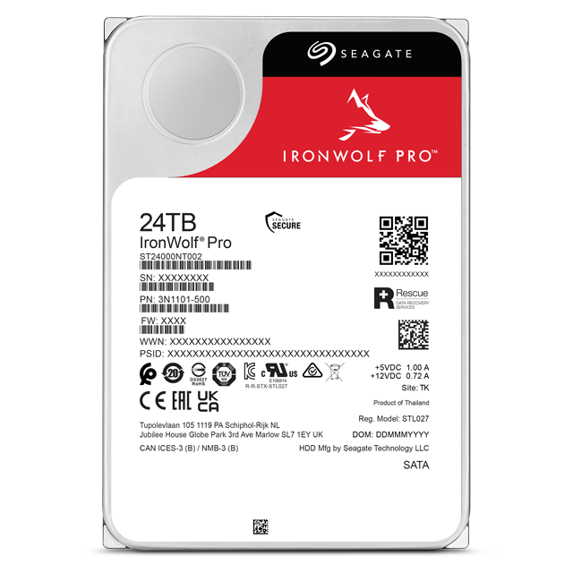 Seagate IronWolf Pro 24 TB Interne Festplatte 3,5" SATA 6Gb/s 7200 rpm