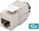 Digitus CAT 6A Keystone Jack, geschirmt, 12 Stück werkzeugfreie Verbindung (DN-93617-12)