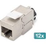 Digitus CAT 6A Keystone Jack, geschirmt, 12 Stück werkzeugfreie Verbindung (DN-93617-12)