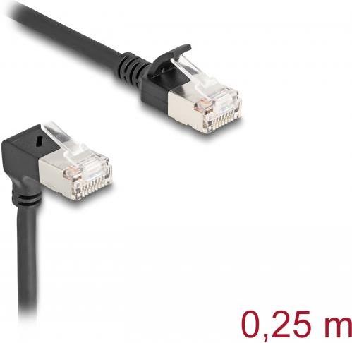 Delock Patch-Kabel RJ-45 (M) nach oben angewinkelt zu RJ-45 (M) gerade (80285)