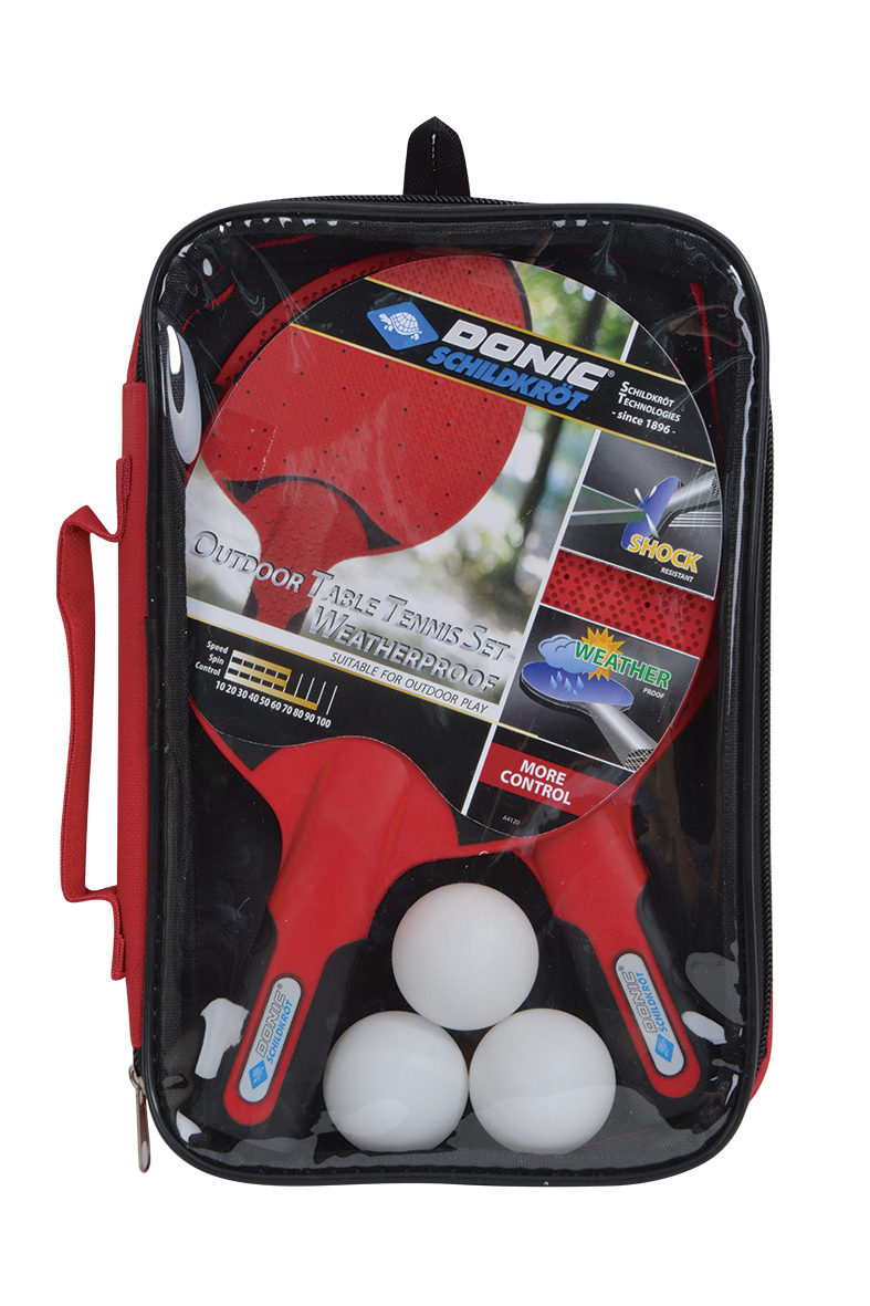 Donic Schildkröt 788662 Tischtennis-Set Outdoor Wetterfest Schwarz Rot