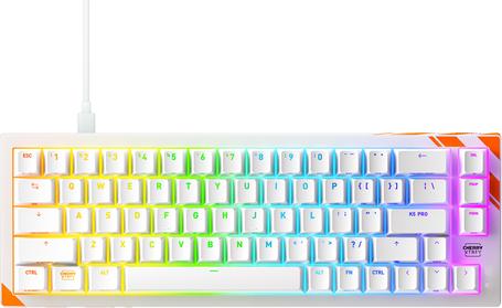 CHERRY K5 PRO TMR COMPACT Mechanische Gaming Tastatur US-Layout Weiß/Orange RGB