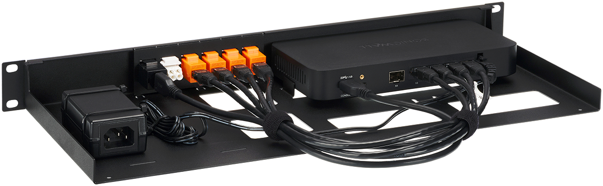 Rackmount.IT RM-SW-T14 19" Montagesatz für SonicWall TZ80 1HE Schwarz
