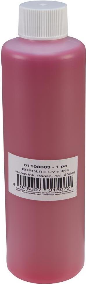 Eurolite Schwarzlicht-, UV- Leuchtfarben UV-aktive Stempelfarbe, transparent rot 51108003 Transparent-Rot 250 ml (51108003)