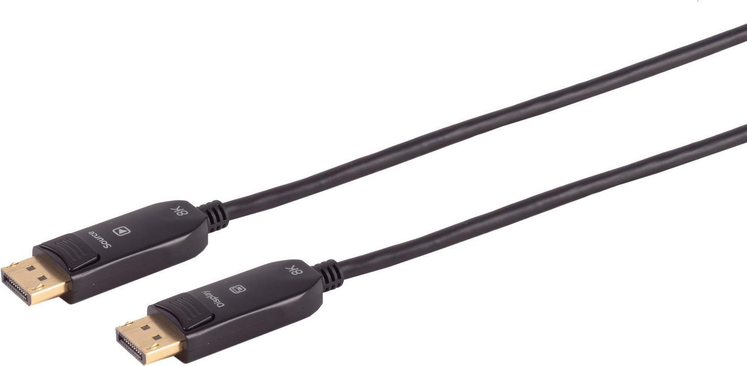 S-CONN S/CONN maximum connectivity Displayportkabel-Optisches DisplayPort Kabel, Rev1, 8K, 75m (30-1