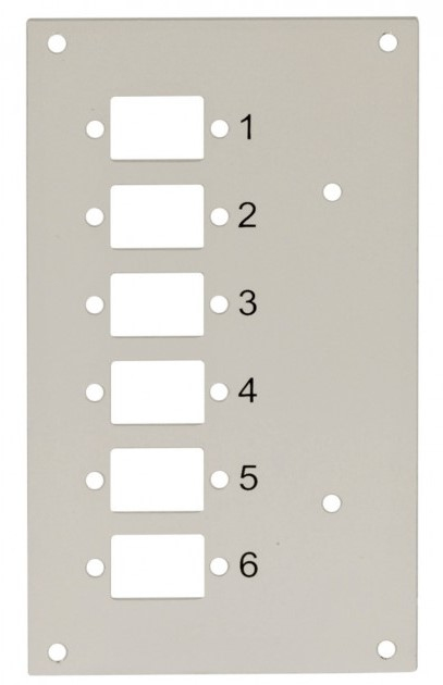 EFB-Elektronik Glasfaser-Frontblende 6 Ports SC-S, LC-D, E2000 2,8 mm Schraublöcher Hellgrau