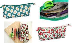 WEDO Schlamper-Etui "Kirsche", aus Polyester Farbe: weiß/rot/grün, Design aus roten Kirschen & grünen - 1 Stück (24245349)