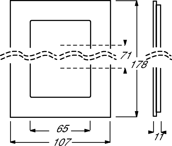 Busch-Jaeger 1754-0-4255. Produktfarbe: Gebürsteter Stahl, Markenkompatibilität: Busch-Jaeger. Breite: 107 mm, Höhe: 178 mm, Dicke: 1,1 cm (2CKA001754A4255)