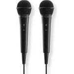 Hama Dynamisches Mikrofon Karaoke, Klinkenkabel 2,5m + Adap., Ein/Aus, 2er-Set (00046002)